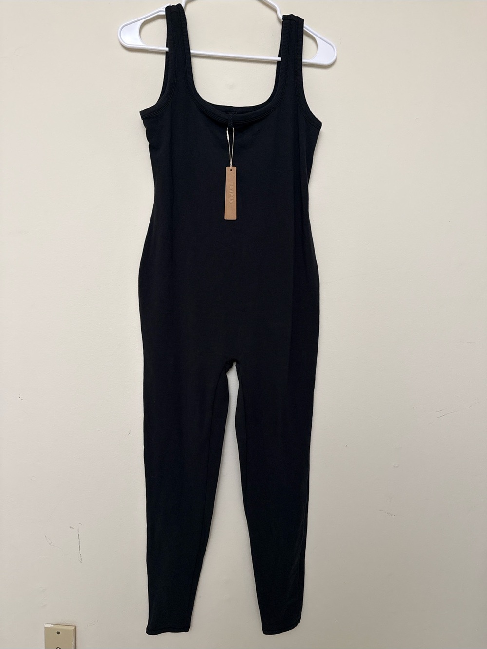 SKIMS Black Sleeveless Ribbed Jumpsuit